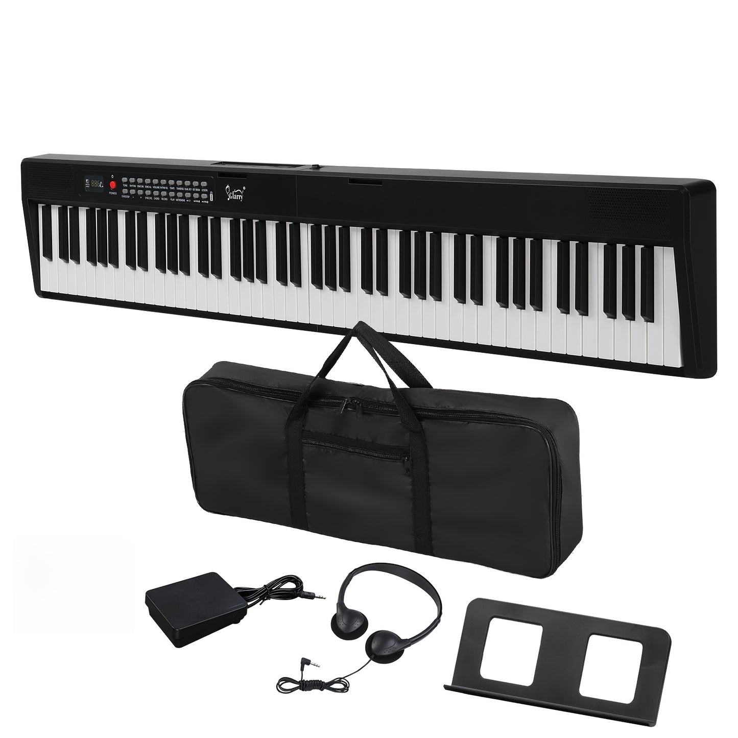 Glarry Foldable 88-Key Portable Electric Piano Keyboard Suitable for All Skill Levels, Semi-Weighted Keys with Carrying Bag & Headphone Jacks, Lightweight Piano for, Studio, Travel, Gift for Beginners,, Musicians