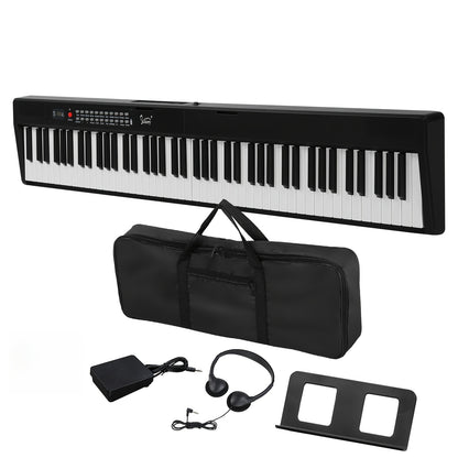 Glarry Foldable 88-Key Portable Electric Piano Keyboard Suitable for All Skill Levels, Semi-Weighted Keys with Carrying Bag & Headphone Jacks, Lightweight Piano for, Studio, Travel, Gift for Beginners,, Musicians