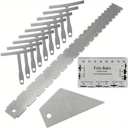 Guitar Setup Tool Kit, 12-Piece Luthier Gauge Set for Guitar and Bass