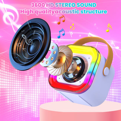 Unicorn Bluetooth Karaoke Speaker with 2 Wireless Microphones, Portable Karaoke Machine for Adults, Wireless Portable PA System for Home Party, Family Gathering & Christmas Gift, Easy to Use