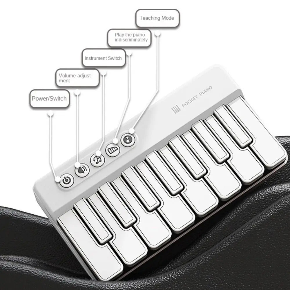 Mini Electronic Pocket Piano- Portable Handheld Musical Instrument, Lightweight Digital Keyboard for Beginners, Travel Practice& Music Creation