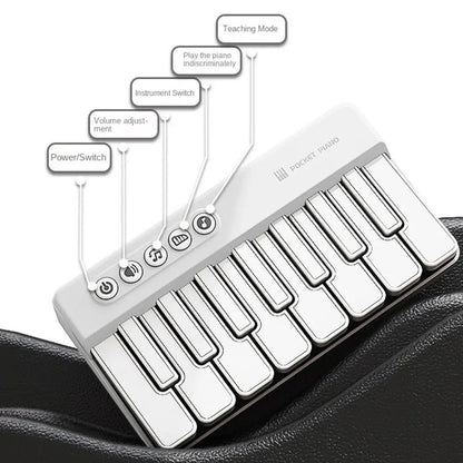 Mini Electronic Pocket Piano- Portable Handheld Musical Instrument, Lightweight Digital Keyboard for Beginners, Travel Practice& Music Creation