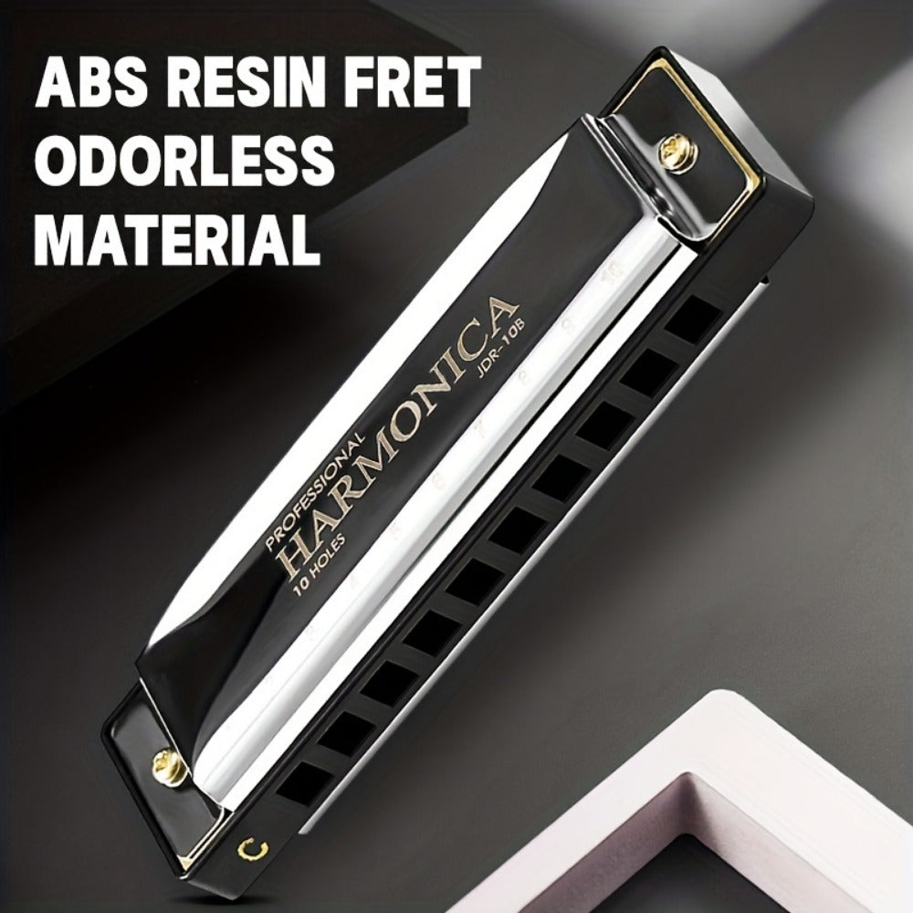 Blues Harmonica, Golden, Professional, Hole, C-Key for Blues Practice