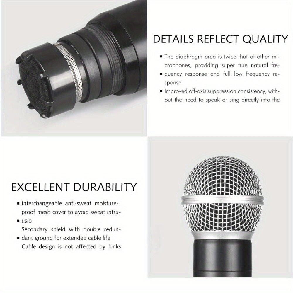 Recording Microphone, Wireless, Four-channel, Handheld for Recording and Streaming