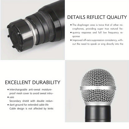 Recording Microphone, Wireless, Four-channel, Handheld for Recording and Streaming
