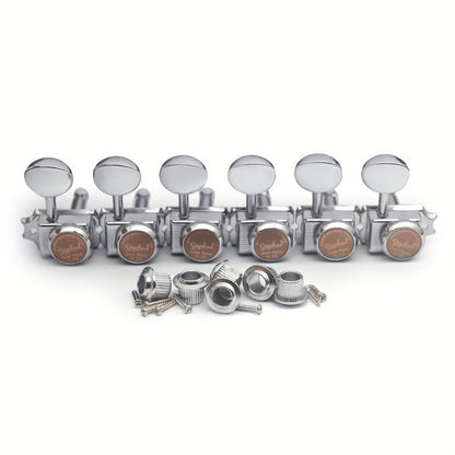 6-Inline Locking Guitar Tuners, 1:15 Ratio, Chrome or Gold Set