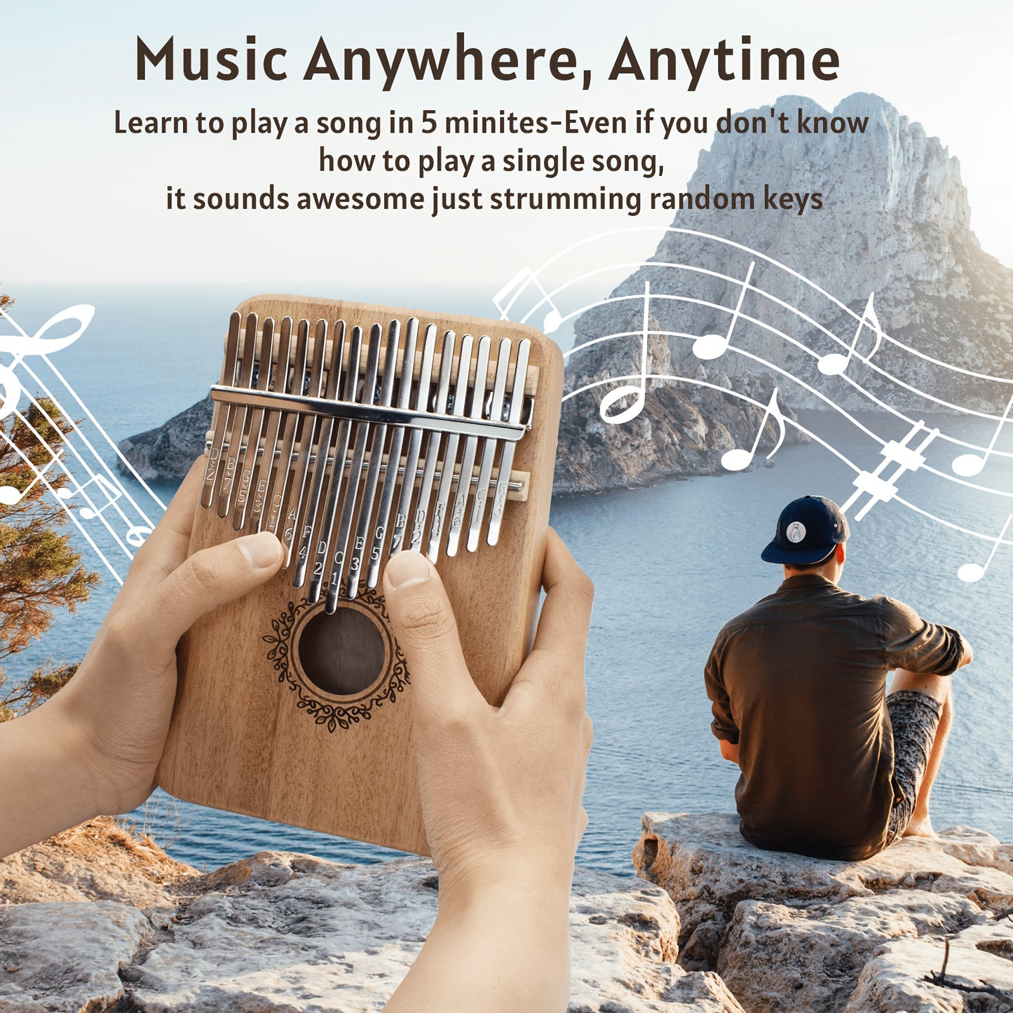 10 Types Kalimba Thumb Piano 17 Keys, Portable Mbira Finger Piano Gifts for His And Hers Beginners, with Gift Box, Tune Hammer, Songbook - Musical Instruments Gift