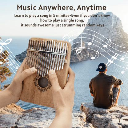 10 Types Kalimba Thumb Piano 17 Keys, Portable Mbira Finger Piano Gifts for His And Hers Beginners, with Gift Box, Tune Hammer, Songbook - Musical Instruments Gift
