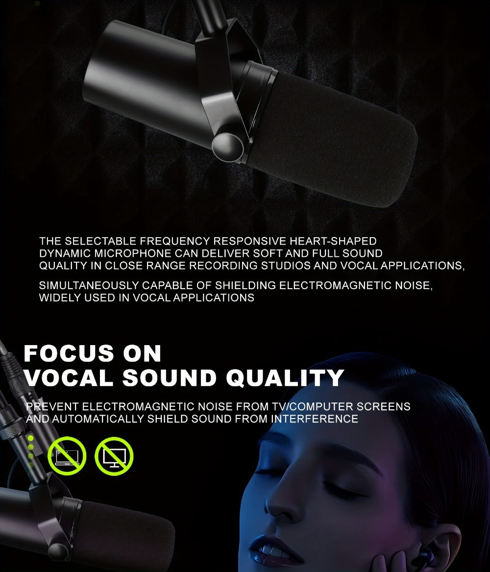 Recording Microphone, Dynamic, Professional, SM7B for Recording and Streaming