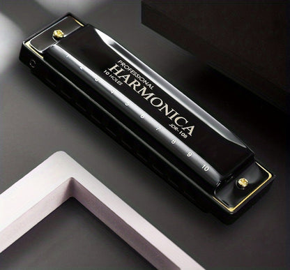 Blues Harmonica, Golden, Professional, Hole, C-Key for Blues Practice