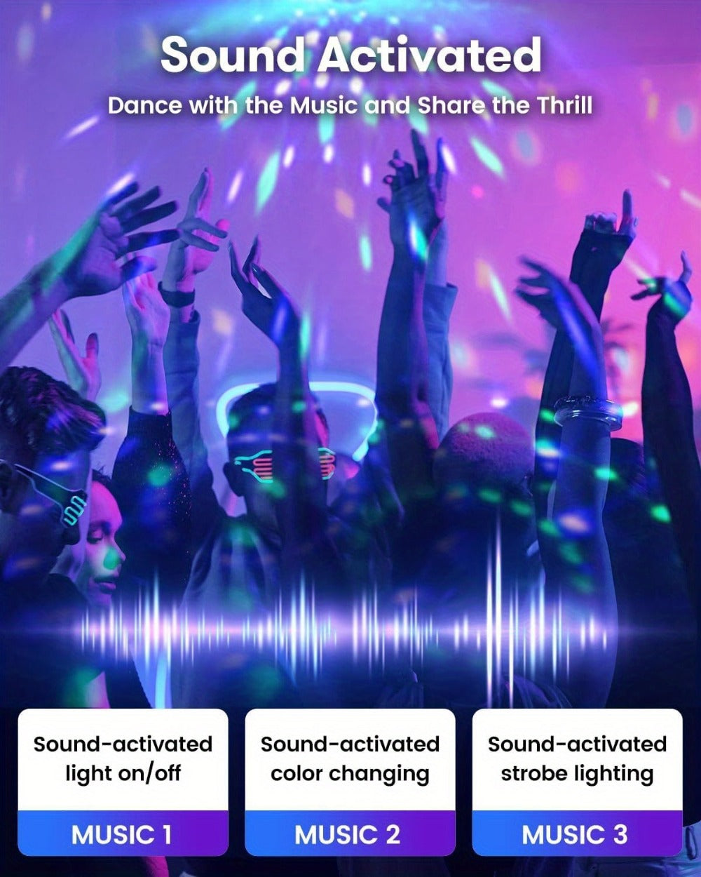 LED Stage Light, 36V, Sound Activated, Remote Control, Party for Stage and Party Lighting