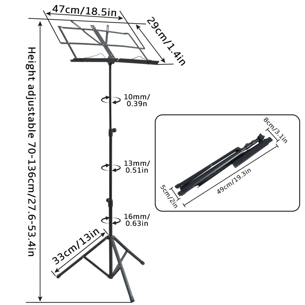 Guitar Stand, Portable, Foldable, Adjustable, Folding, Music for Holding And Displaying