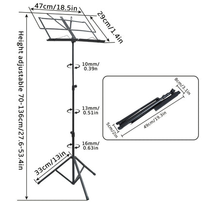 Guitar Stand, Portable, Foldable, Adjustable, Folding, Music for Holding And Displaying