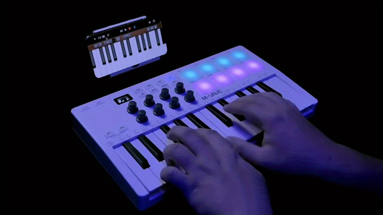 M-VAVE 25-Key MIDI Keyboard Controller with, Velocity-Sensitive Slim Keys & RGB Backlit Pads - Portable / MIDI Controller Compatible for DAW, Compatible with, Ableton, FL Studio, Cubase, Reason - - ()