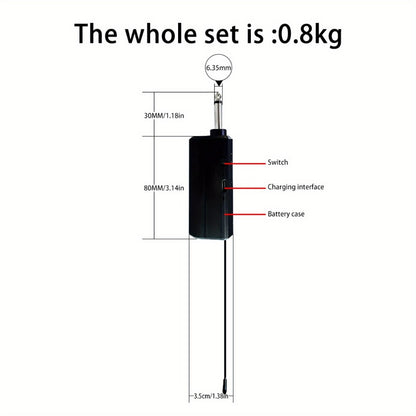 Recording Microphone, Wireless, Rechargeable, Dual-Channel for Recording and Streaming
