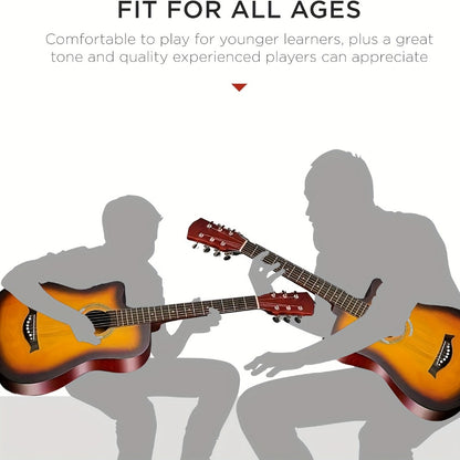 Acoustic Guitar, 38 Inch, Inch, Matte, Beginners for Lessons and Practice