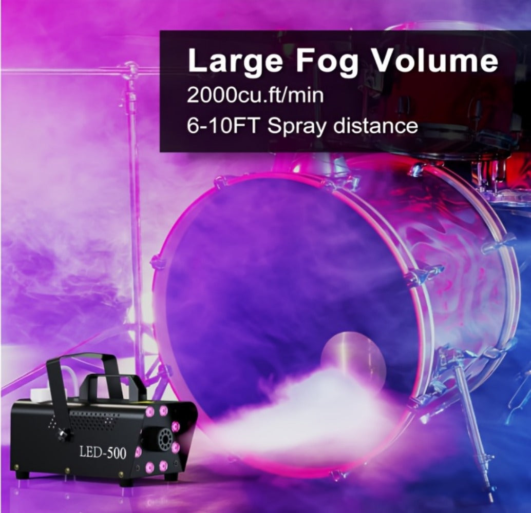 Stage Fog Machine, Remote Control, Dynamic, LED, Colors for Stage and Party Lighting