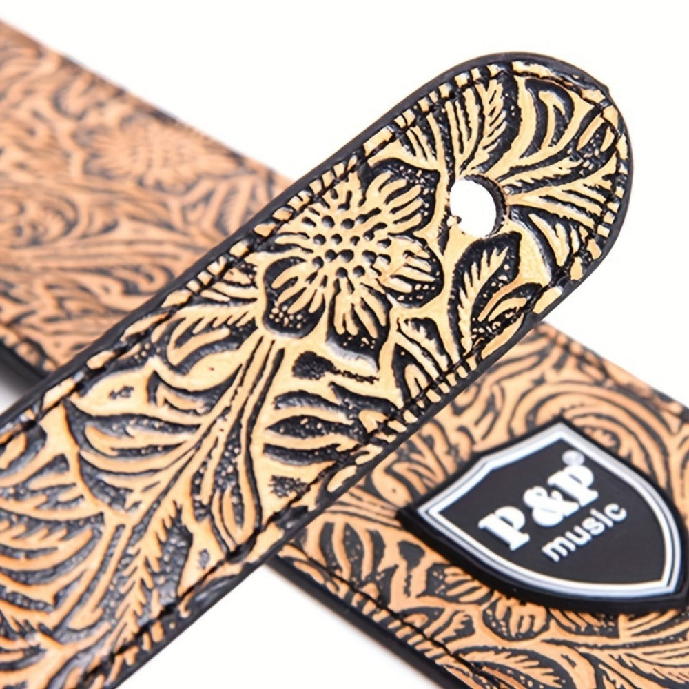 Adjustable Guitar Strap, Silvery, Adjustable, Genuine, Leather, Compatible for Supporting