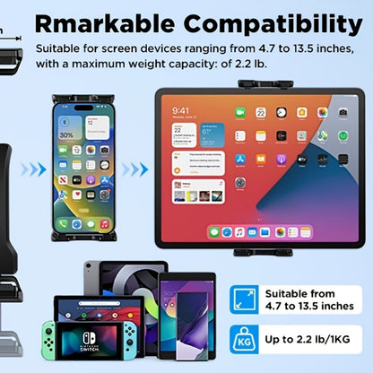 Microphone Stand Tablet Holder for 4.7 to 13.5-Inch Phones and Tablets