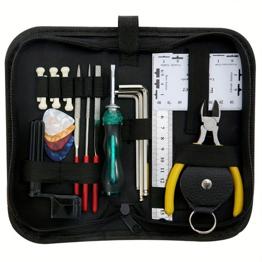 Guitar Pick Random Color 23pcs/Set Guitar Repair Kit Set String Changing Tool Fixed Chord Cone Tuning Wrench File Chordal Distance Ruler