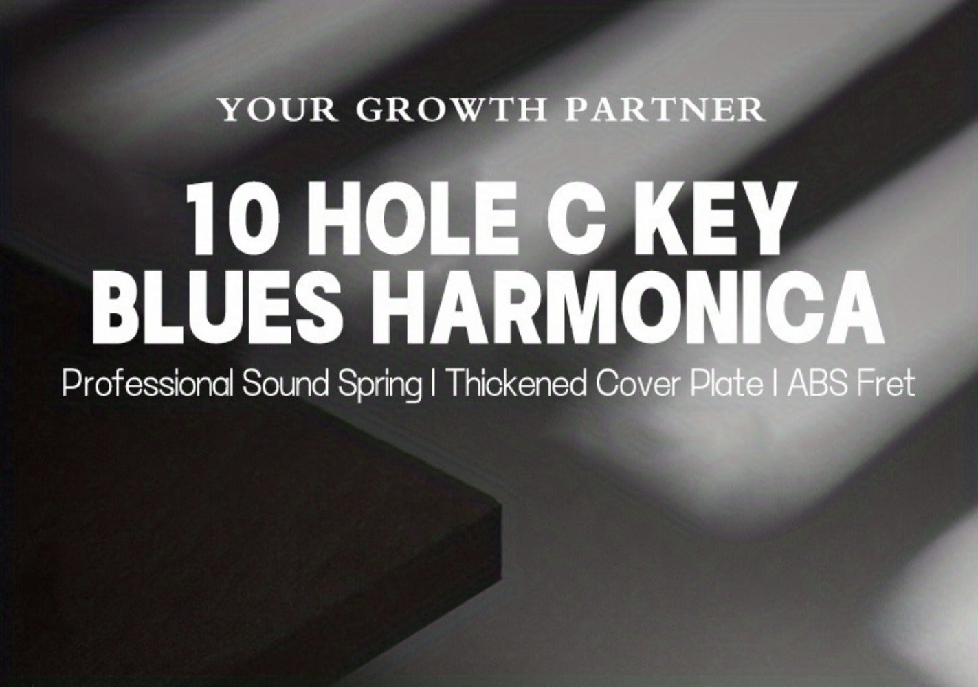 Blues Harmonica, Golden, Professional, Hole, C-Key for Blues Practice