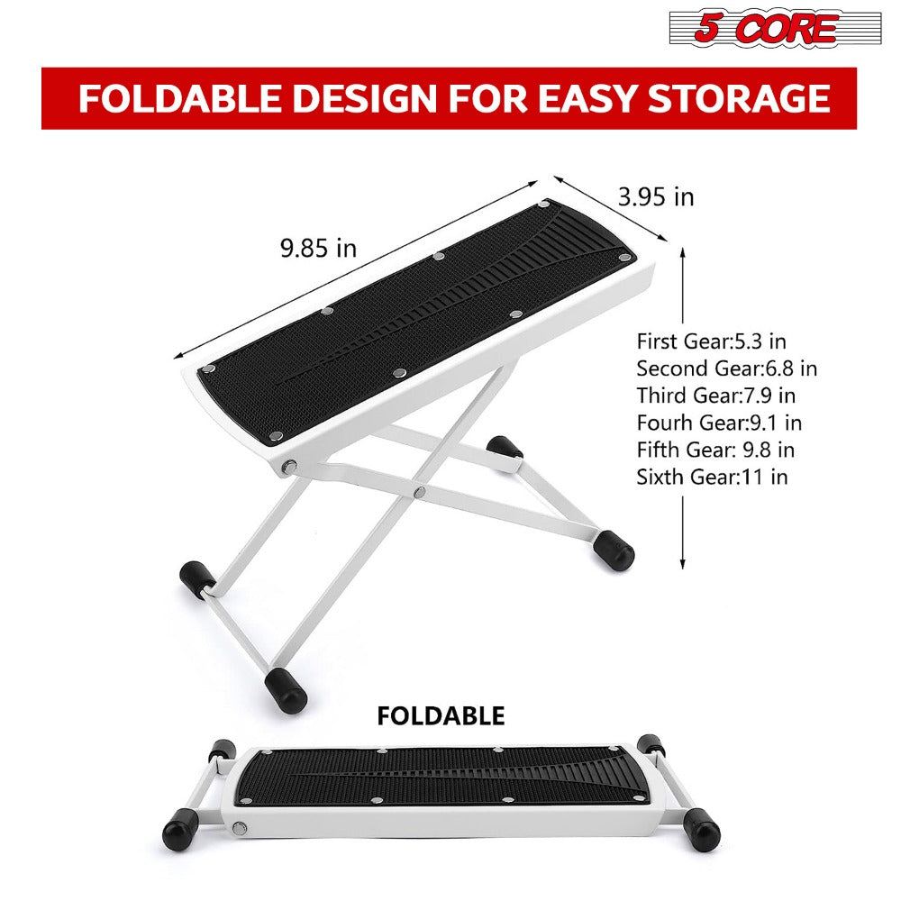 Guitar Footstool, Foldable, Adjustable for Supporting Classical Or Acoustic Guitar Posture