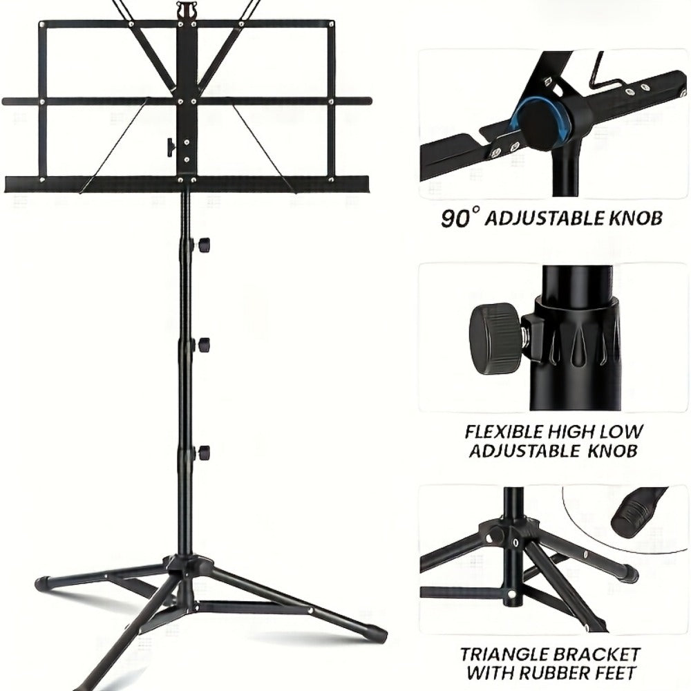 Folding Music Stand, Portable, Foldable, 2-in-1 for Holding Sheet Music For Lessons