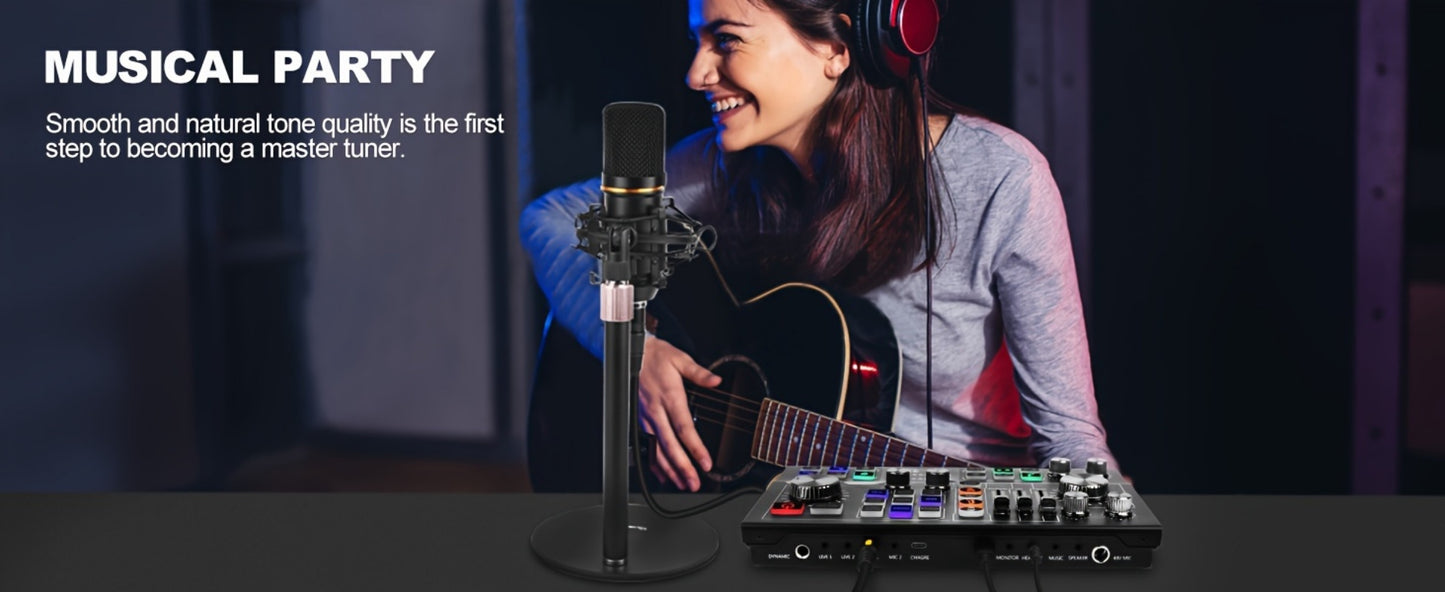 Audio Mixer, Podcast, Recording, Equipment for Live Sound for Home Practice, Rehearsal