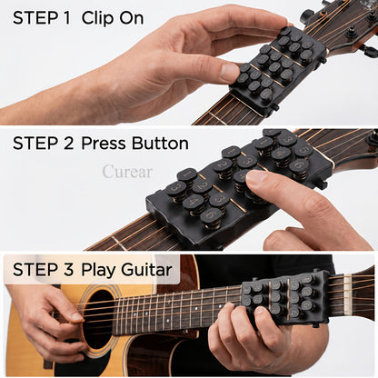 Portable Guitar Chord Presser, Guitar Chord Helper And Trainer For Acoustic Guitar, 110+ Chords One-Press Learning System, Easy Play Or Learning Tools For Beginners And Arthritis Player, Develop Confidence Quickly. Guitar Accessories Practice Kit