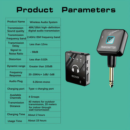 Wireless In-Ear Monitor System, USB-C, 2.4 GHz Wireless for Personal Monitoring