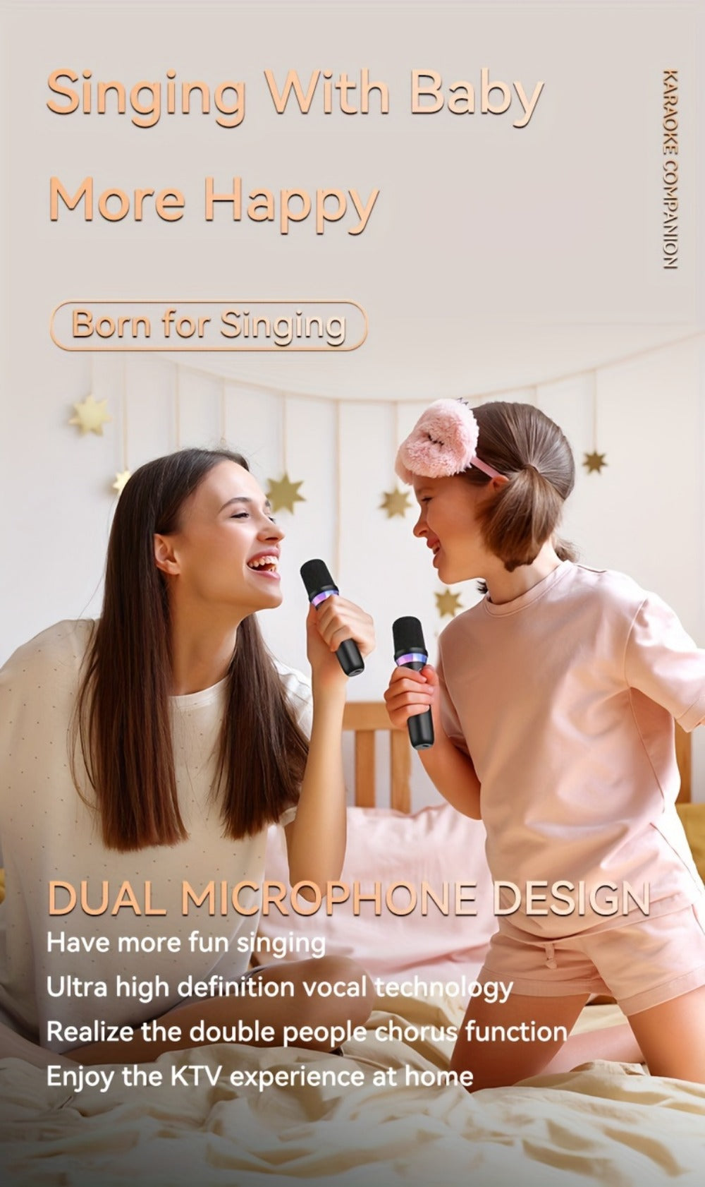 Portable Karaoke System, Stereo, RGB, Wireless, VAORLO, DS-K2, Machine for Parties