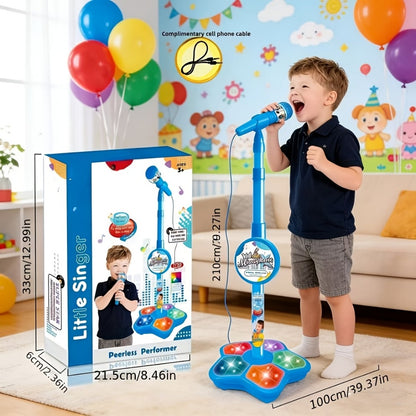 Toy Microphone with Stand, Lightweight Amplified Singing Toy for Kids