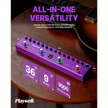 Guitar Effects Pedal, Wireless, Playwell, Multi for Electric Guitar Or Bass Tone Shaping