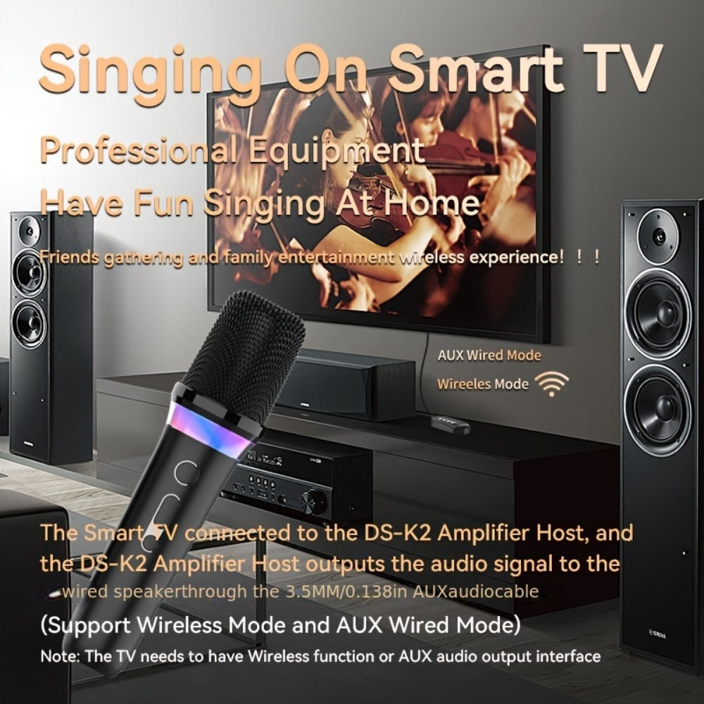 Portable Karaoke System, Stereo, RGB, Wireless, VAORLO, DS-K2, Machine for Parties