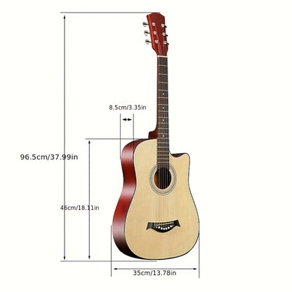 Acoustic Guitar, Black, 38 Inch, Inch, Beginner, Set for Lessons and Practice