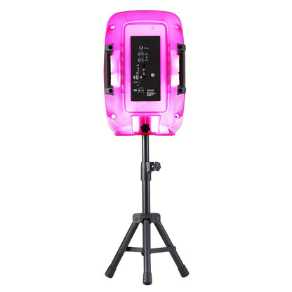8" Rechargeable Speaker Wireless LED Karaoke Party System USB/SD/FM/AUX W/Mic & Stand