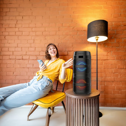 Portable PA Speaker, Stereo, Wireless, USB, 3000Watts, Speakers for Parties and Karaoke