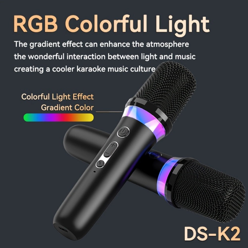 Portable Karaoke System, Stereo, RGB, Wireless, VAORLO, DS-K2, Machine for Parties