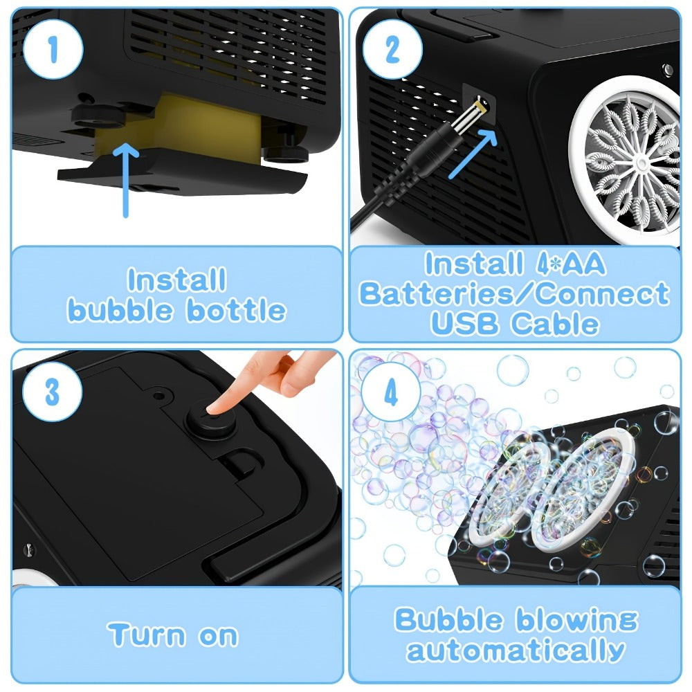 Bubble Machine, Rechargeable, Upgrade, Automatic, Blowing for Parties