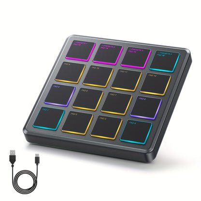 Donner MINI MIDI Keyboard Controller Pad Beat Maker Machine 16 Beat Pads Mini Drum Machine Music Repeat, Music Production Software