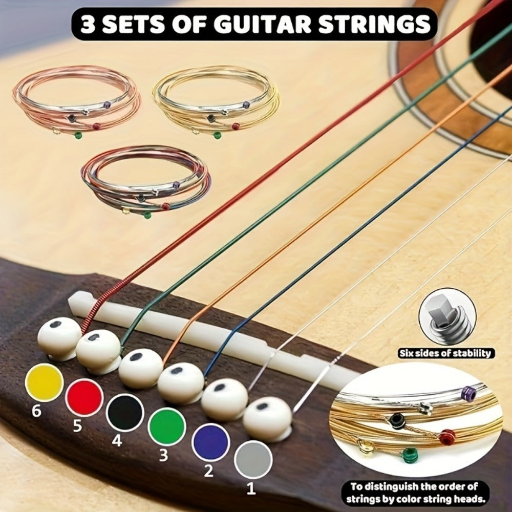 Guitar Replacement Part, Adjustable, 53pcs, Set, Acoustic for Guitar Repair