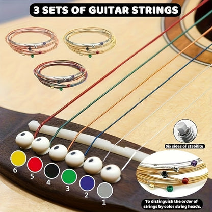 Guitar Replacement Part, Adjustable, 53pcs, Set, Acoustic for Guitar Repair