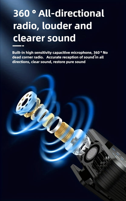 Professional Wireless Lavalier Microphone with Intelligent Noise Cancellation, Omnidirectional Condenser Microphone, And Windproof Pom-Pom. 2-In-1 Wireless Lavalier Microphone for Recording Content, Including Live Broadcasts, Interviews