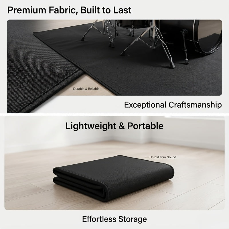 Drum Mats Featuring a Non-Slip Base (4X5.3 Feet), Suitable for Jazz And Electronic Drum Kits, Make a Perfect Present for Drummers. These Drum Additions Measure 47 by 63 Inches And Come in Black, Designed to Minimize for Noise