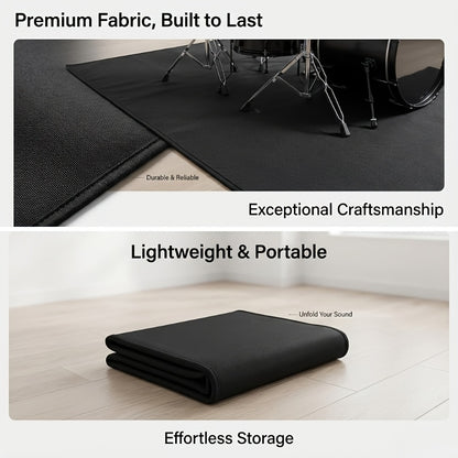 Drum Mats Featuring a Non-Slip Base (4X5.3 Feet), Suitable for Jazz And Electronic Drum Kits, Make a Perfect Present for Drummers. These Drum Additions Measure 47 by 63 Inches And Come in Black, Designed to Minimize for Noise