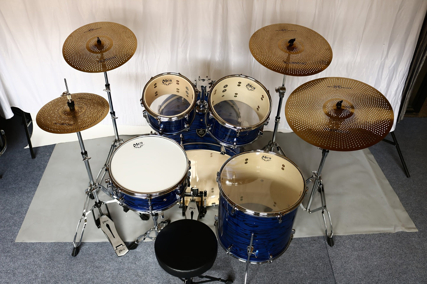 Drum and Cymbal Mute Set, 5pcs, Jazz, Cymbals for Lower-Volume Drum Practice And Rehearsal