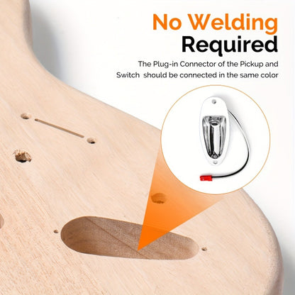 Electric Guitar, Glarry, DIY, Kit for Lessons and Practice for Home Practice, Rehearsal