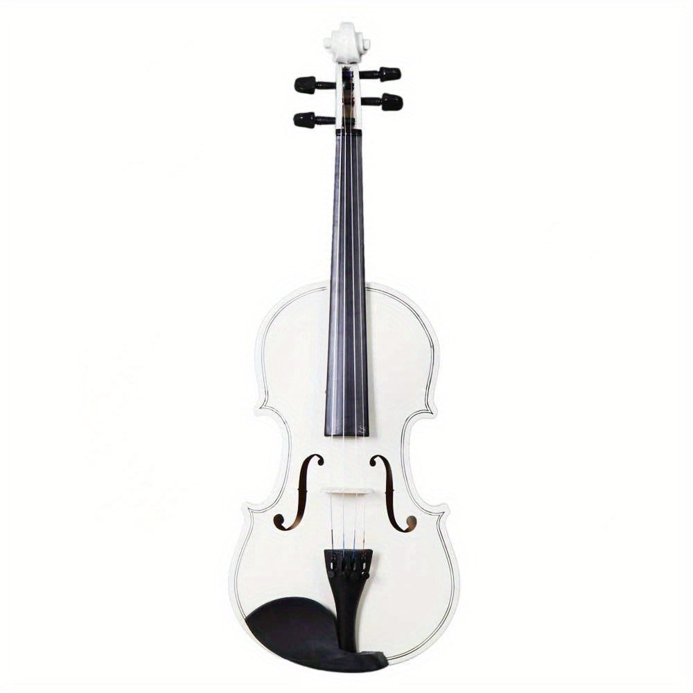 Full Size Violin, white violin, Full Size, Basswood, Beginners, Case for Lessons