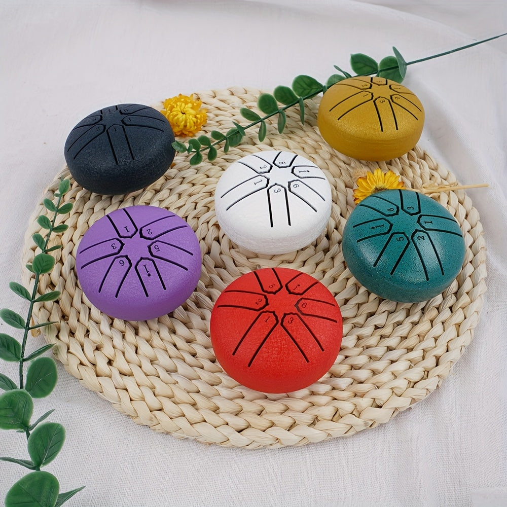 3-Inch 6-Tone Outdoor Rain Drum, Travel Percussion Instrument for Yoga Meditation Music, Relaxing Healing Fun Experience, Gift for Party Atmosphere, Perfect for Family And Friends Gatherings, Musical Instrument Gift Set, Artistic