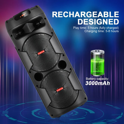 Portable PA Speaker, 59cm, Remote Control, Bluetooth, Dual, Karaoke for Parties